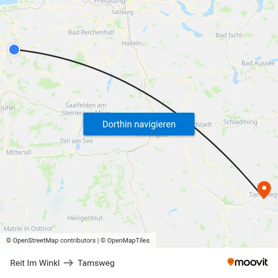 Reit Im Winkl to Tamsweg map