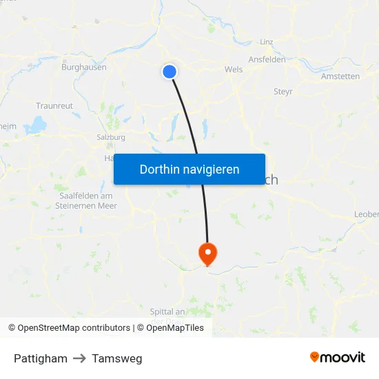 Pattigham to Tamsweg map