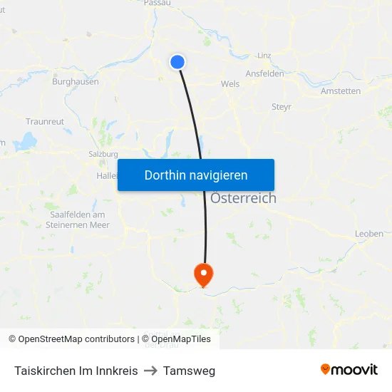Taiskirchen Im Innkreis to Tamsweg map