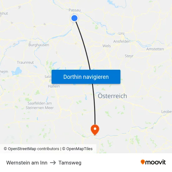 Wernstein am Inn to Tamsweg map
