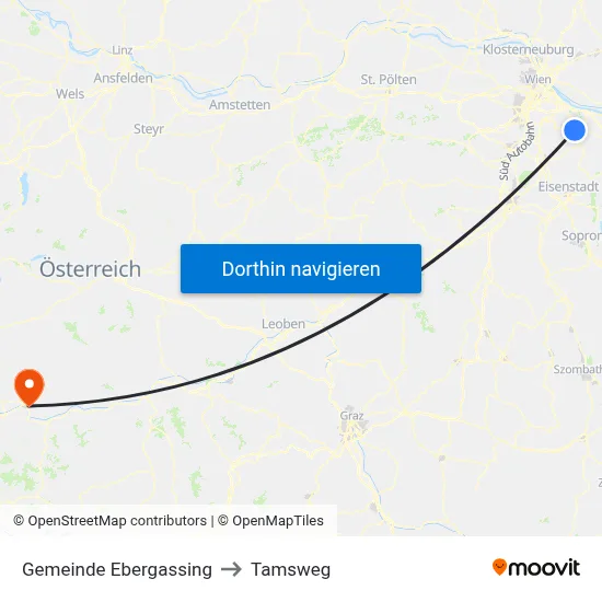 Gemeinde Ebergassing to Tamsweg map