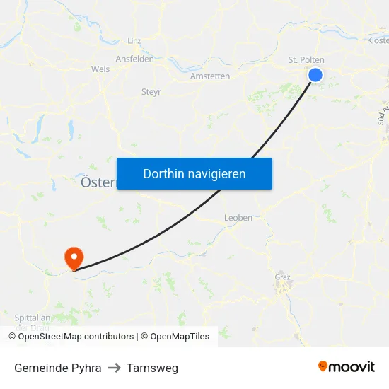 Gemeinde Pyhra to Tamsweg map