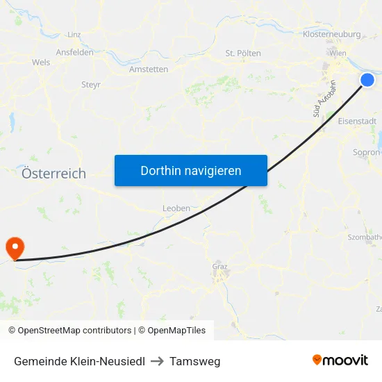 Gemeinde Klein-Neusiedl to Tamsweg map