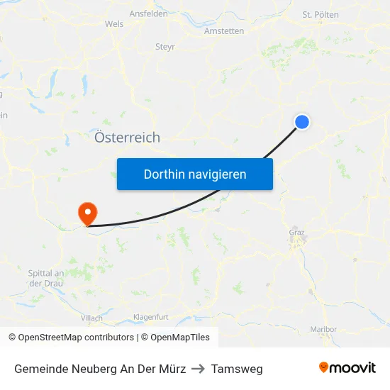Gemeinde Neuberg An Der Mürz to Tamsweg map