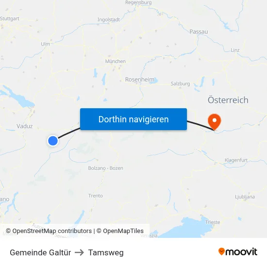 Gemeinde Galtür to Tamsweg map