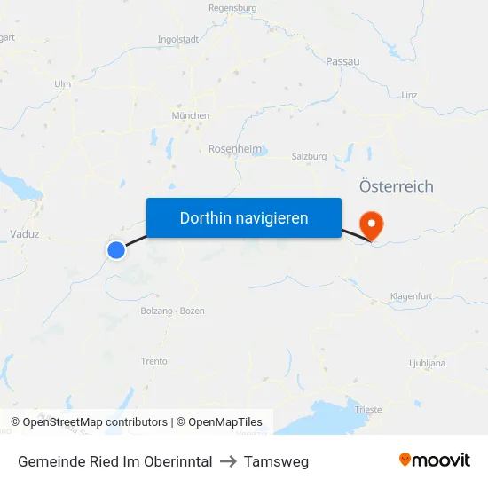 Gemeinde Ried Im Oberinntal to Tamsweg map
