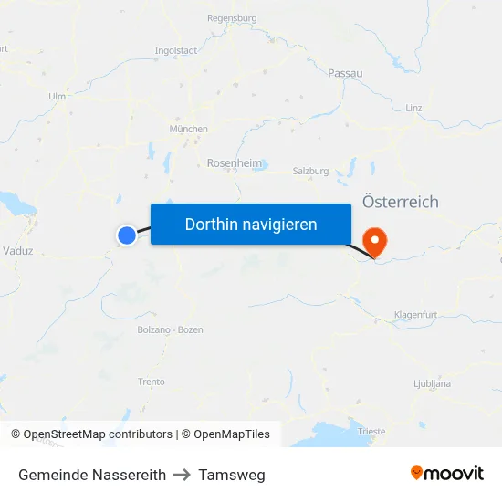 Gemeinde Nassereith to Tamsweg map