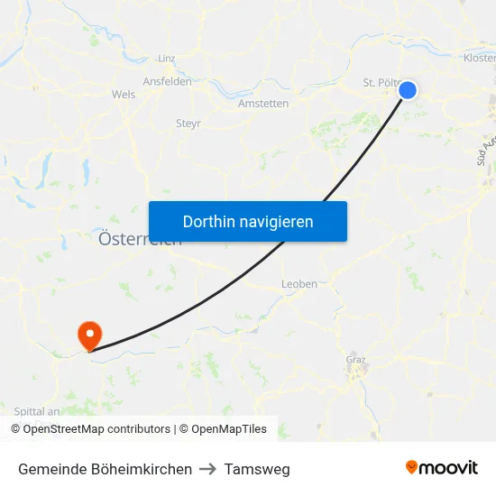 Gemeinde Böheimkirchen to Tamsweg map