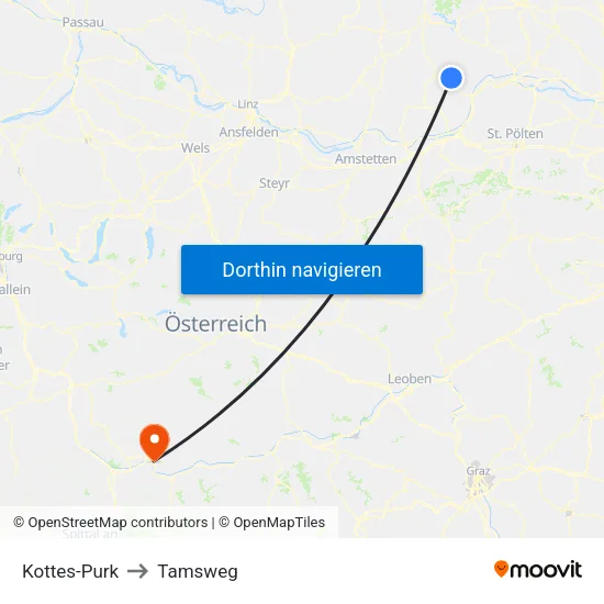 Kottes-Purk to Tamsweg map