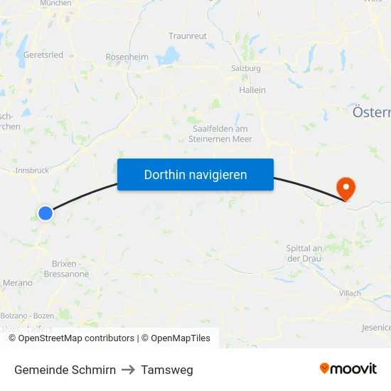Gemeinde Schmirn to Tamsweg map