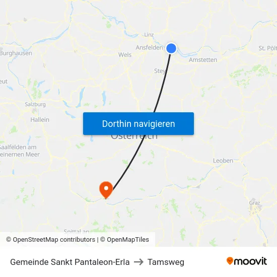 Gemeinde Sankt Pantaleon-Erla to Tamsweg map