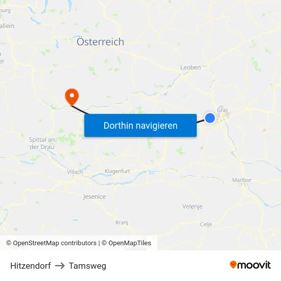 Hitzendorf to Tamsweg map