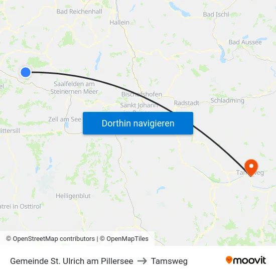 Gemeinde St. Ulrich am Pillersee to Tamsweg map