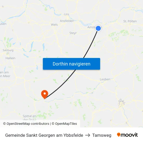 Gemeinde Sankt Georgen am Ybbsfelde to Tamsweg map