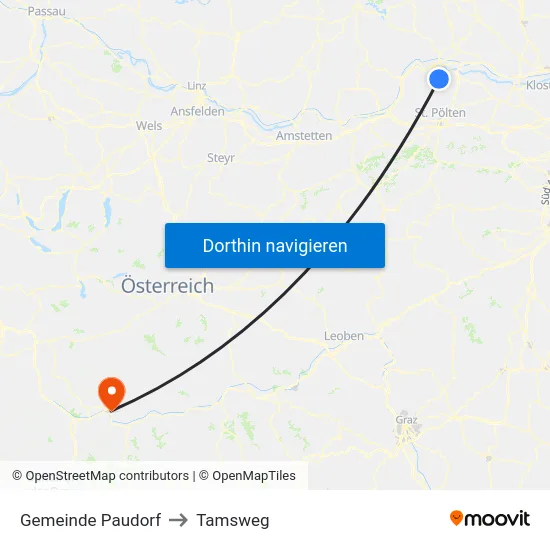 Gemeinde Paudorf to Tamsweg map
