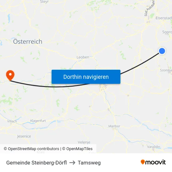 Gemeinde Steinberg-Dörfl to Tamsweg map