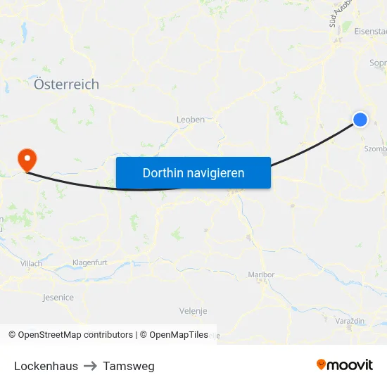 Lockenhaus to Tamsweg map