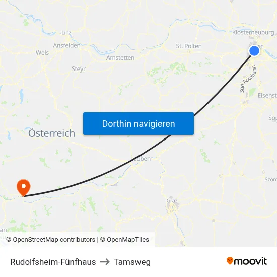 Rudolfsheim-Fünfhaus to Tamsweg map