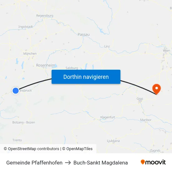 Gemeinde Pfaffenhofen to Buch-Sankt Magdalena map