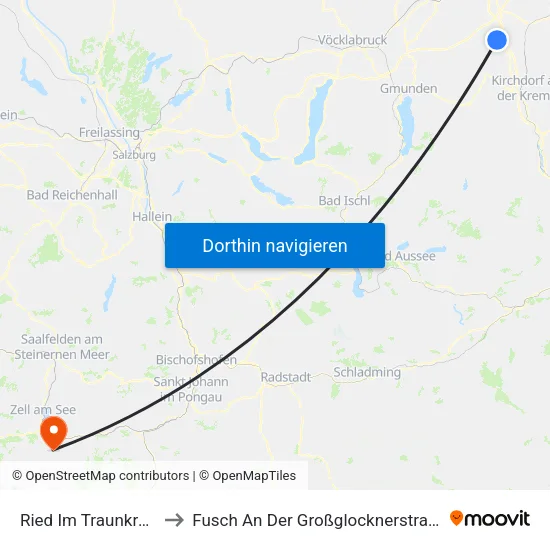 Ried Im Traunkreis to Fusch An Der Großglocknerstraße map