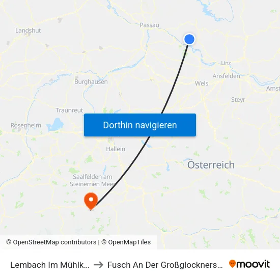 Lembach Im Mühlkreis to Fusch An Der Großglocknerstraße map