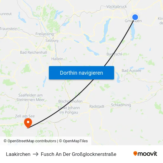 Laakirchen to Fusch An Der Großglocknerstraße map
