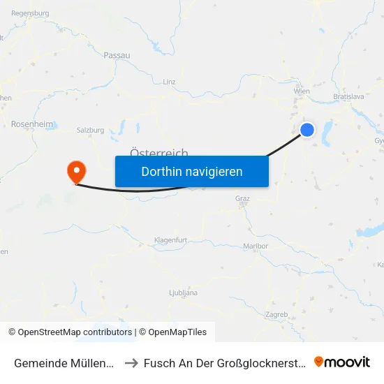 Gemeinde Müllendorf to Fusch An Der Großglocknerstraße map
