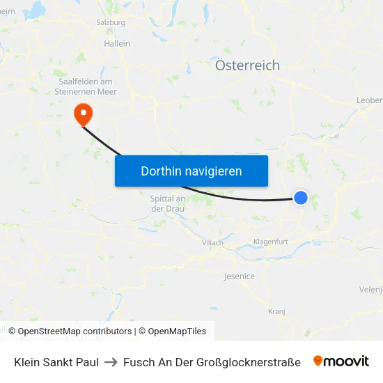 Klein Sankt Paul to Fusch An Der Großglocknerstraße map