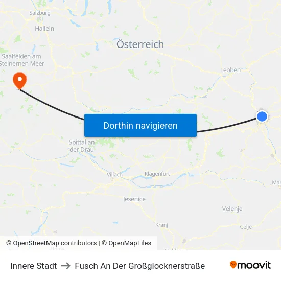 Innere Stadt to Fusch An Der Großglocknerstraße map
