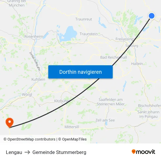 Lengau to Gemeinde Stummerberg map