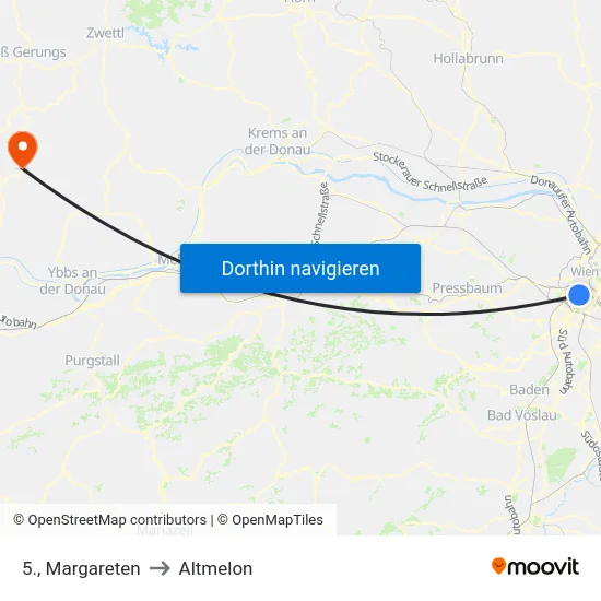 5., Margareten to Altmelon map