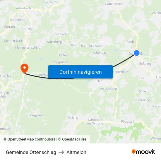 Gemeinde Ottenschlag to Altmelon map