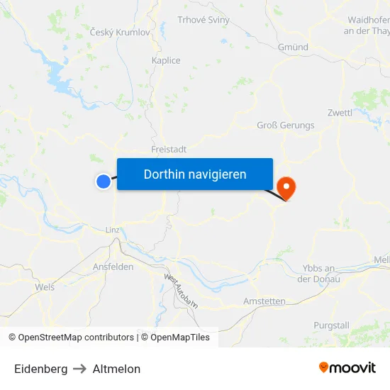 Eidenberg to Altmelon map