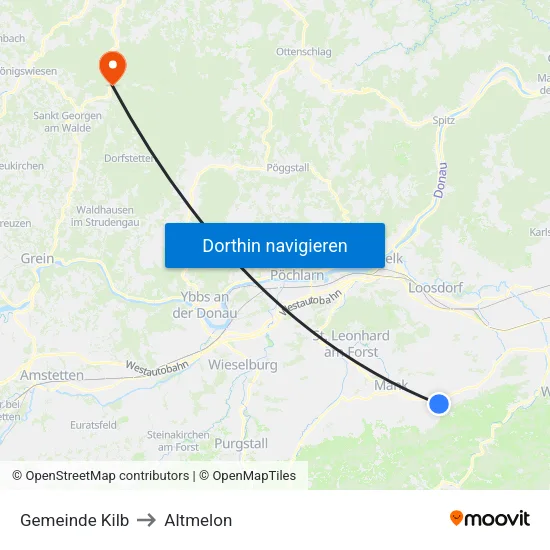Gemeinde Kilb to Altmelon map
