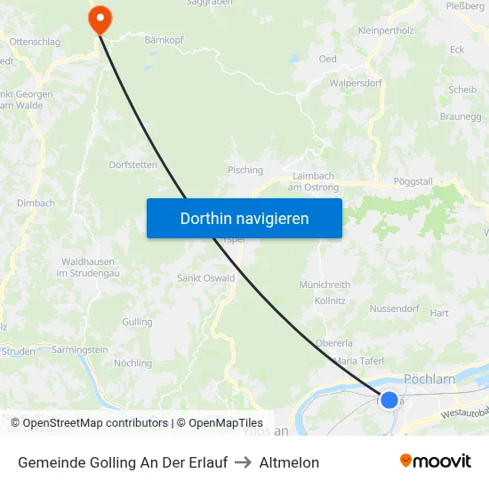 Gemeinde Golling An Der Erlauf to Altmelon map