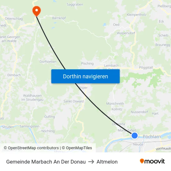 Gemeinde Marbach An Der Donau to Altmelon map