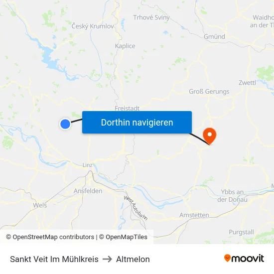 Sankt Veit Im Mühlkreis to Altmelon map