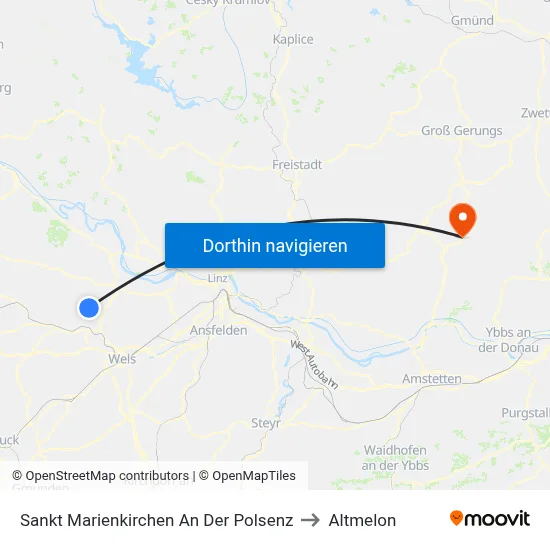 Sankt Marienkirchen An Der Polsenz to Altmelon map