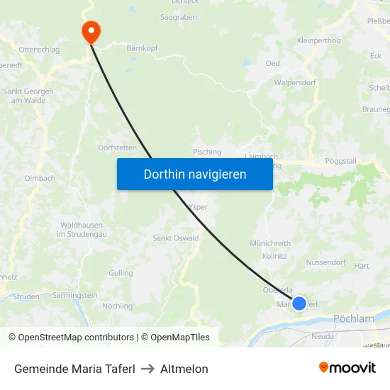 Gemeinde Maria Taferl to Altmelon map