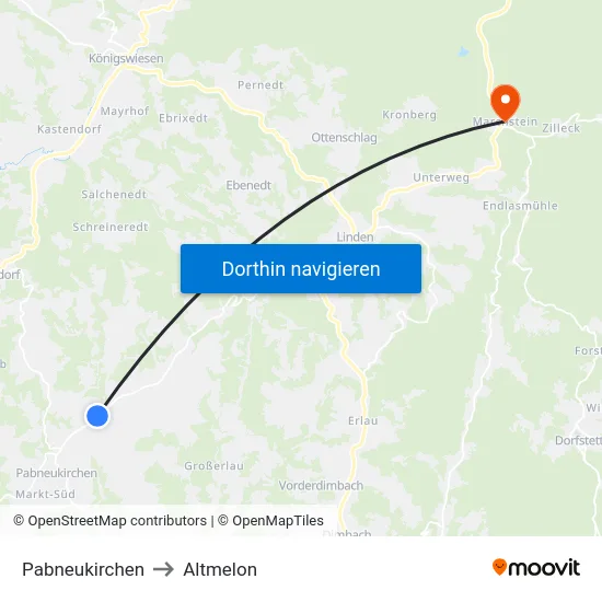 Pabneukirchen to Altmelon map