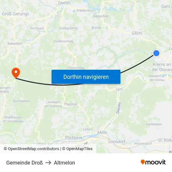 Gemeinde Droß to Altmelon map