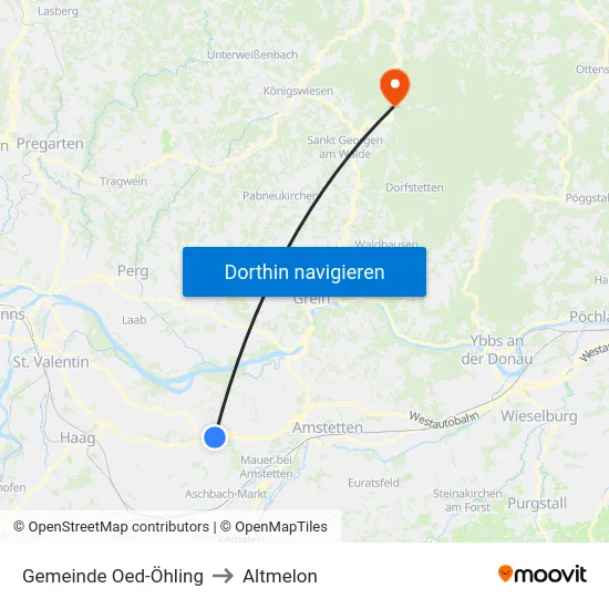 Gemeinde Oed-Öhling to Altmelon map