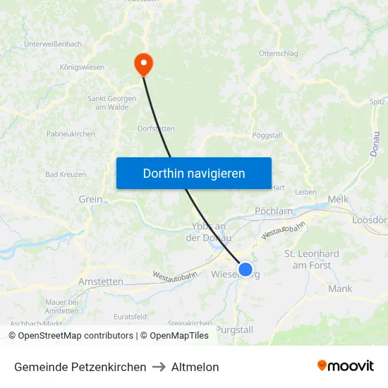 Gemeinde Petzenkirchen to Altmelon map
