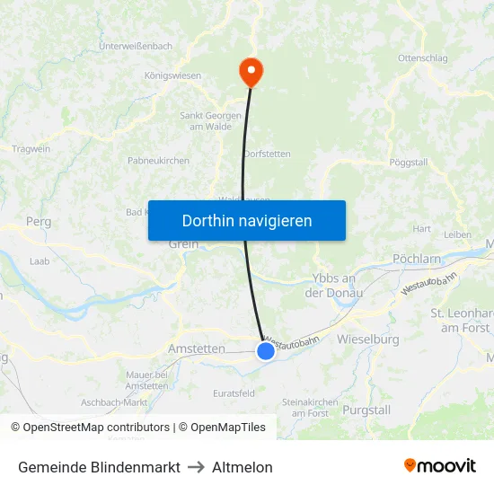 Gemeinde Blindenmarkt to Altmelon map