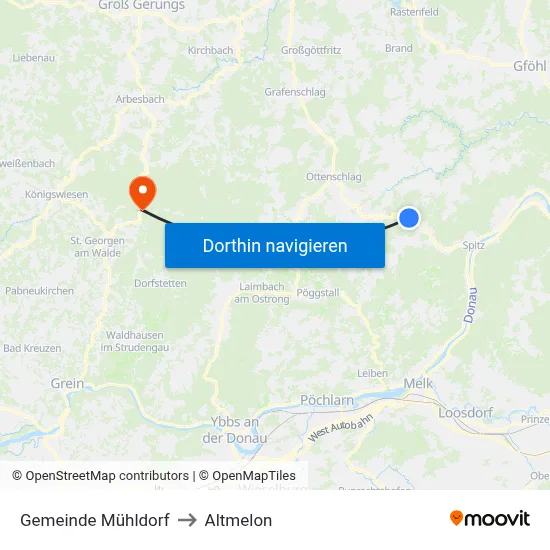Gemeinde Mühldorf to Altmelon map