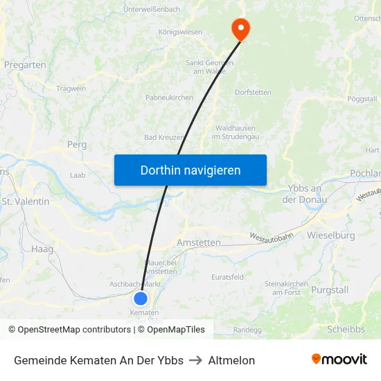 Gemeinde Kematen An Der Ybbs to Altmelon map