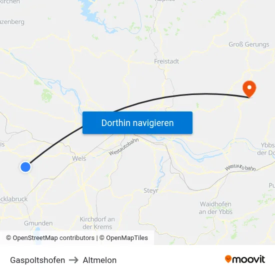 Gaspoltshofen to Altmelon map