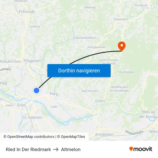 Ried In Der Riedmark to Altmelon map