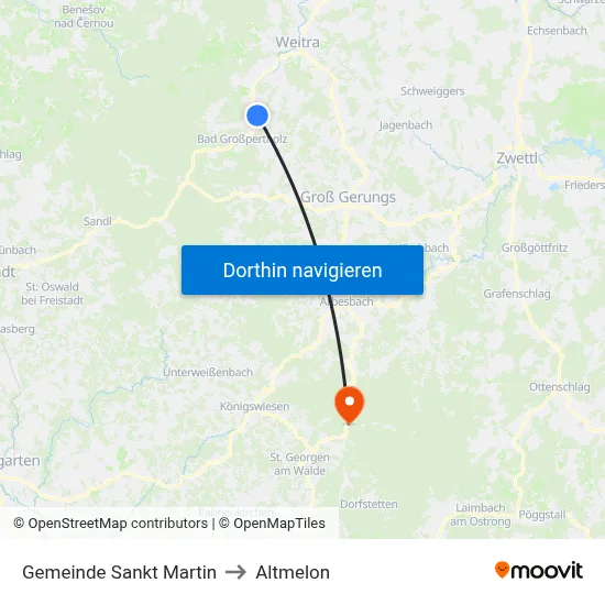 Gemeinde Sankt Martin to Altmelon map