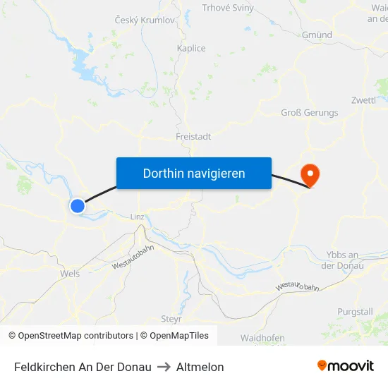 Feldkirchen An Der Donau to Altmelon map